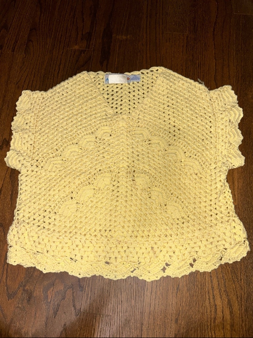 Milano Hand-Crocheted Yellow V-Neck Sweater